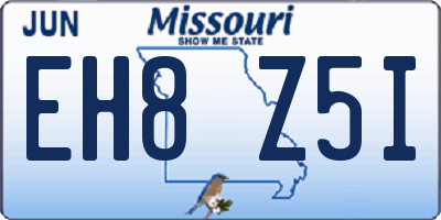 MO license plate EH8Z5I