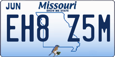 MO license plate EH8Z5M