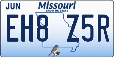 MO license plate EH8Z5R