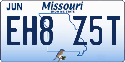 MO license plate EH8Z5T