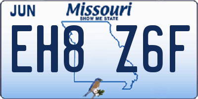 MO license plate EH8Z6F