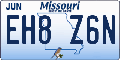 MO license plate EH8Z6N