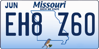 MO license plate EH8Z6O