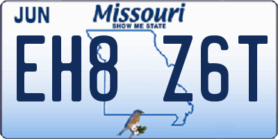 MO license plate EH8Z6T