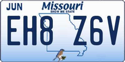 MO license plate EH8Z6V