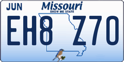 MO license plate EH8Z7O