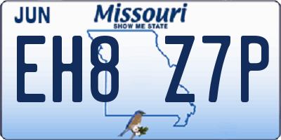 MO license plate EH8Z7P