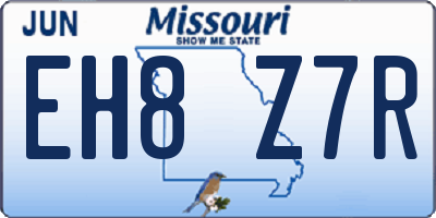 MO license plate EH8Z7R