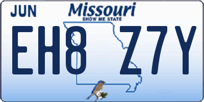 MO license plate EH8Z7Y