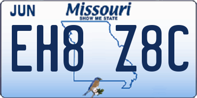MO license plate EH8Z8C