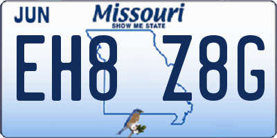 MO license plate EH8Z8G