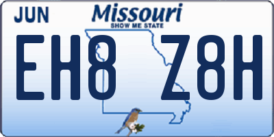MO license plate EH8Z8H