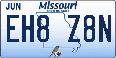 MO license plate EH8Z8N