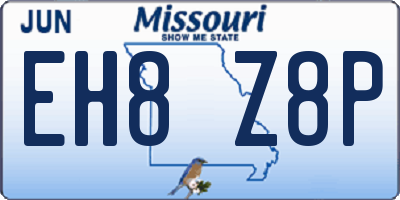 MO license plate EH8Z8P