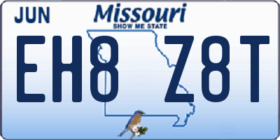MO license plate EH8Z8T