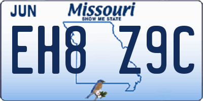 MO license plate EH8Z9C