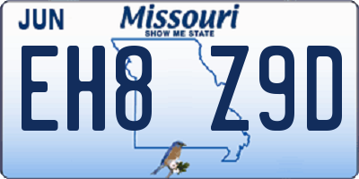 MO license plate EH8Z9D