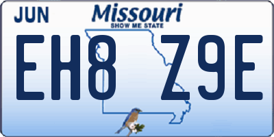 MO license plate EH8Z9E
