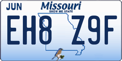 MO license plate EH8Z9F