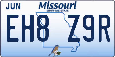 MO license plate EH8Z9R
