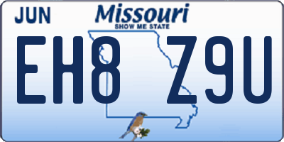 MO license plate EH8Z9U