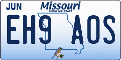 MO license plate EH9A0S