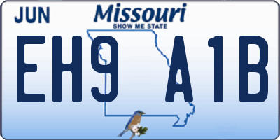 MO license plate EH9A1B