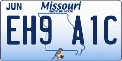 MO license plate EH9A1C
