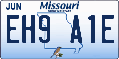 MO license plate EH9A1E