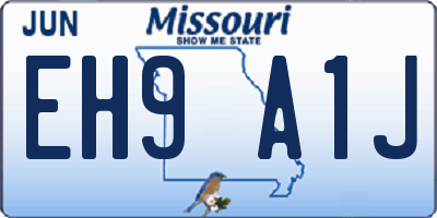 MO license plate EH9A1J