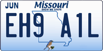 MO license plate EH9A1L