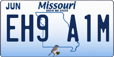 MO license plate EH9A1M