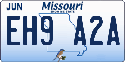 MO license plate EH9A2A