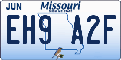 MO license plate EH9A2F