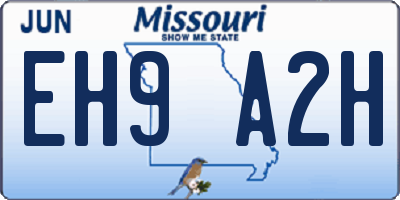 MO license plate EH9A2H