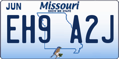 MO license plate EH9A2J