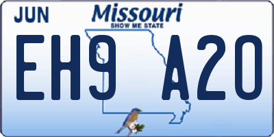 MO license plate EH9A2O