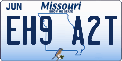 MO license plate EH9A2T