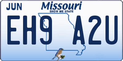 MO license plate EH9A2U