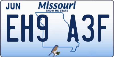 MO license plate EH9A3F