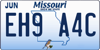 MO license plate EH9A4C