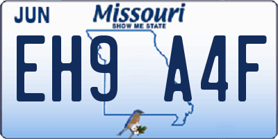 MO license plate EH9A4F