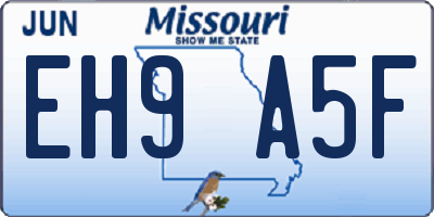 MO license plate EH9A5F