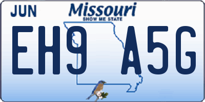 MO license plate EH9A5G
