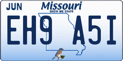 MO license plate EH9A5I