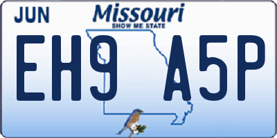 MO license plate EH9A5P