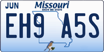 MO license plate EH9A5S
