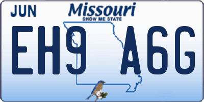 MO license plate EH9A6G