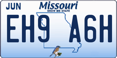 MO license plate EH9A6H