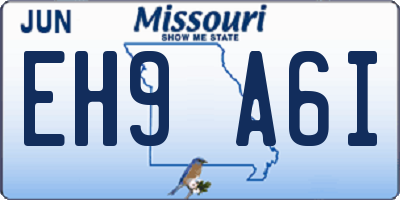 MO license plate EH9A6I